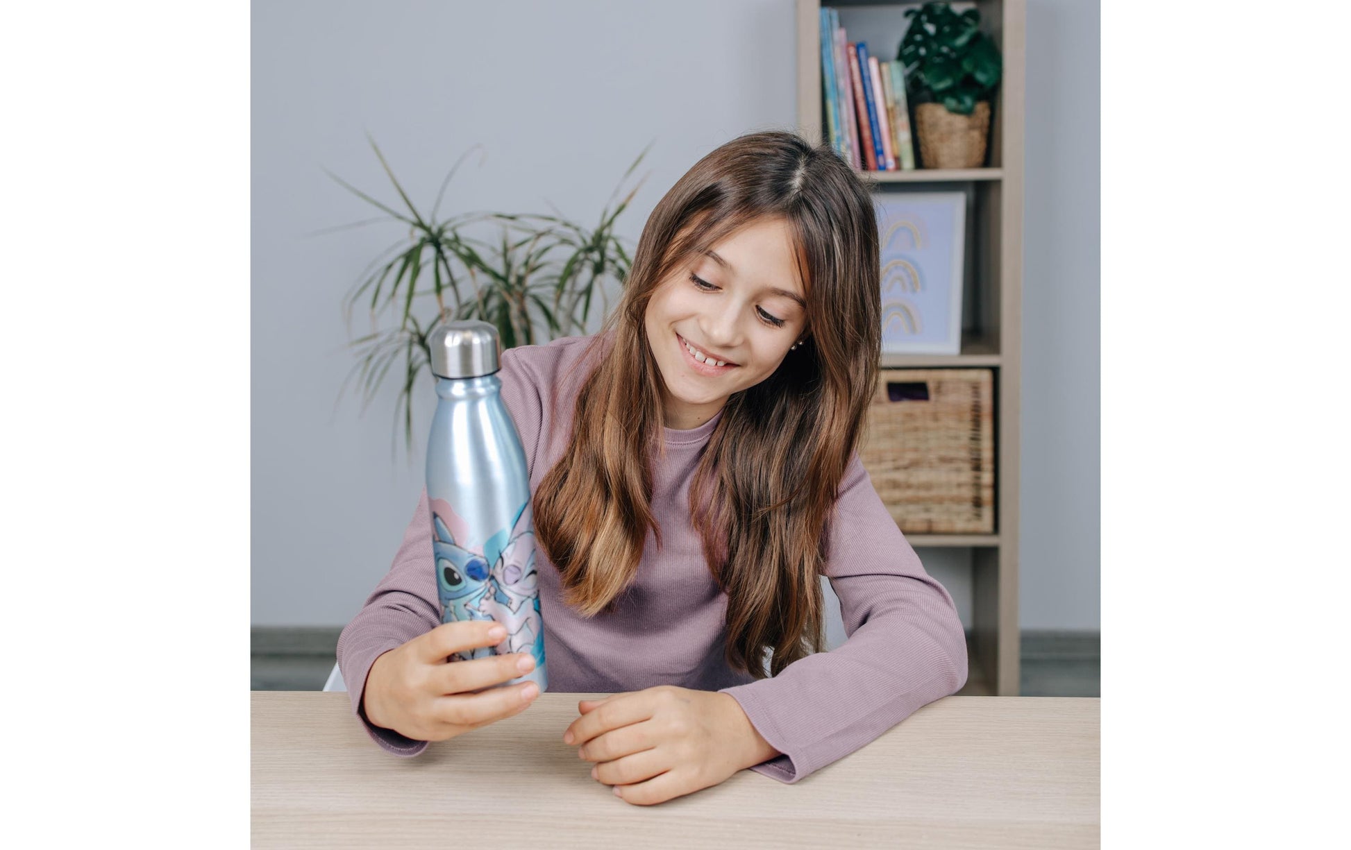 Scooli Kindertrinkflasche 600 ml – Aluminium, Schraubdeckel, Lilo & Stitch