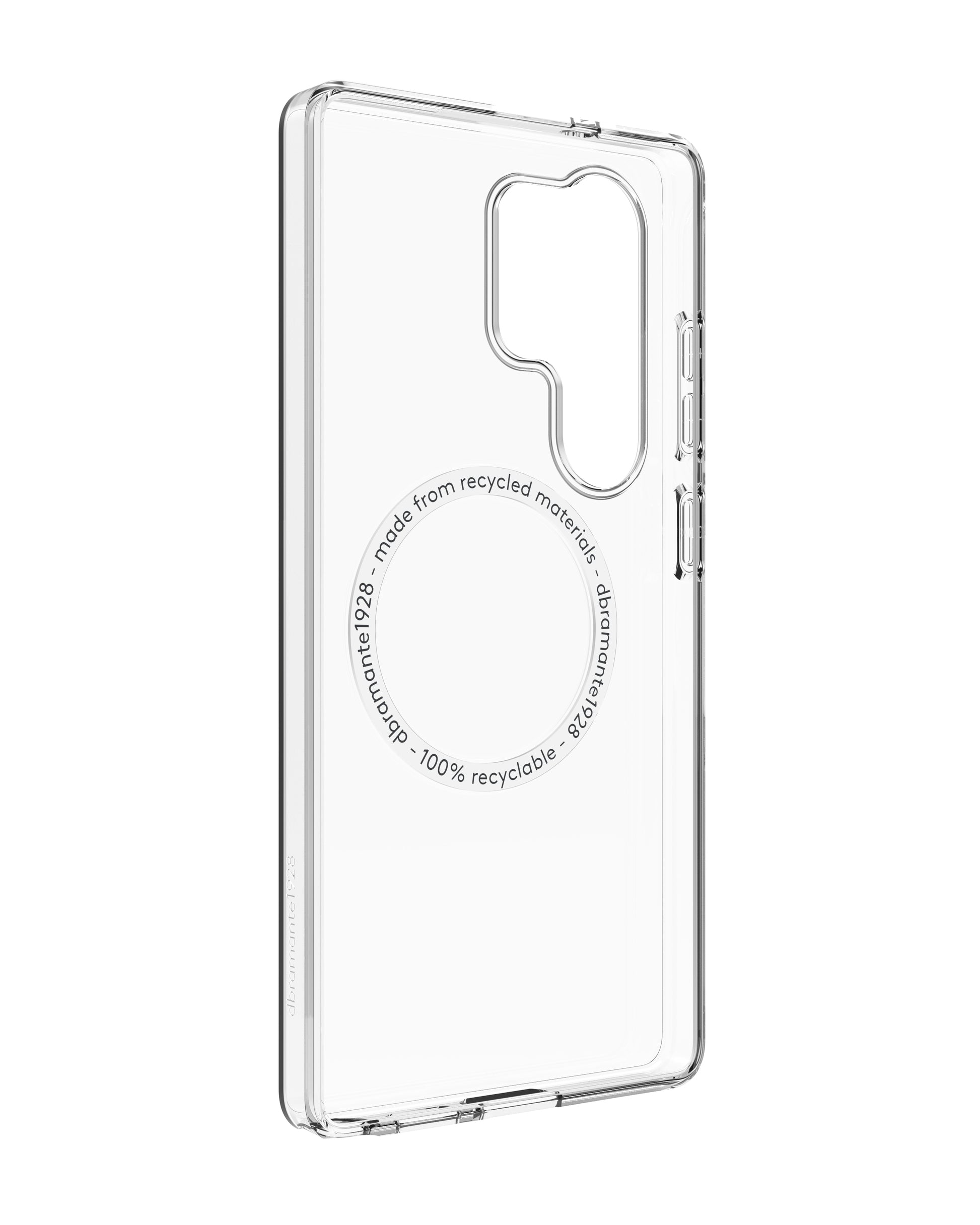 dbramante1928 Greenland Pro Qi2 – Rückcover – für Samsung Galaxy S25 Ultra, Transparent, bis 1,2 m sturzsicher
