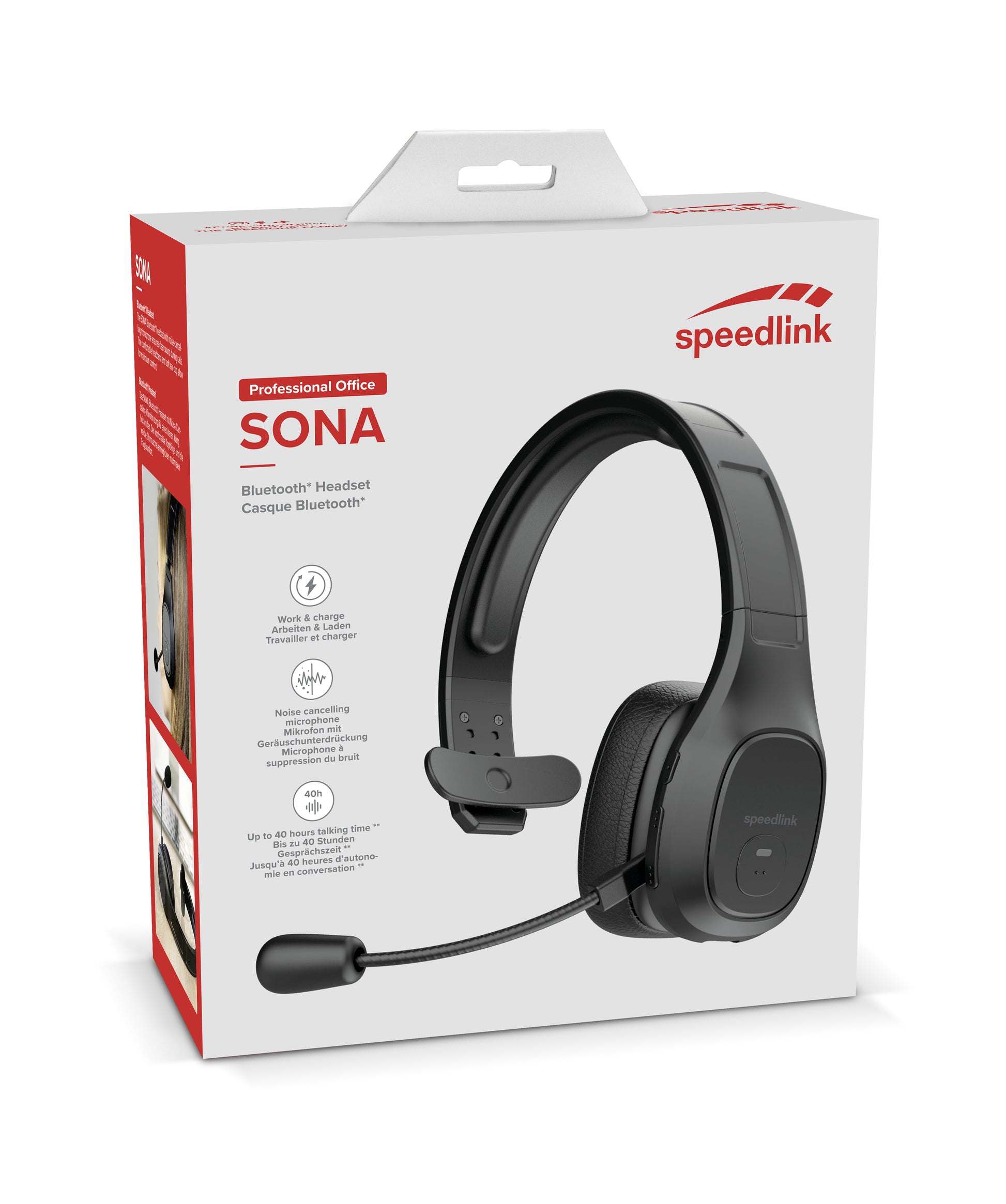 SPEEDLINK SONA BT SL870300B – On-Ear Gaming-Headset – Bluetooth, Noise-Cancelling-Mikrofon – Schwarz – bis 40