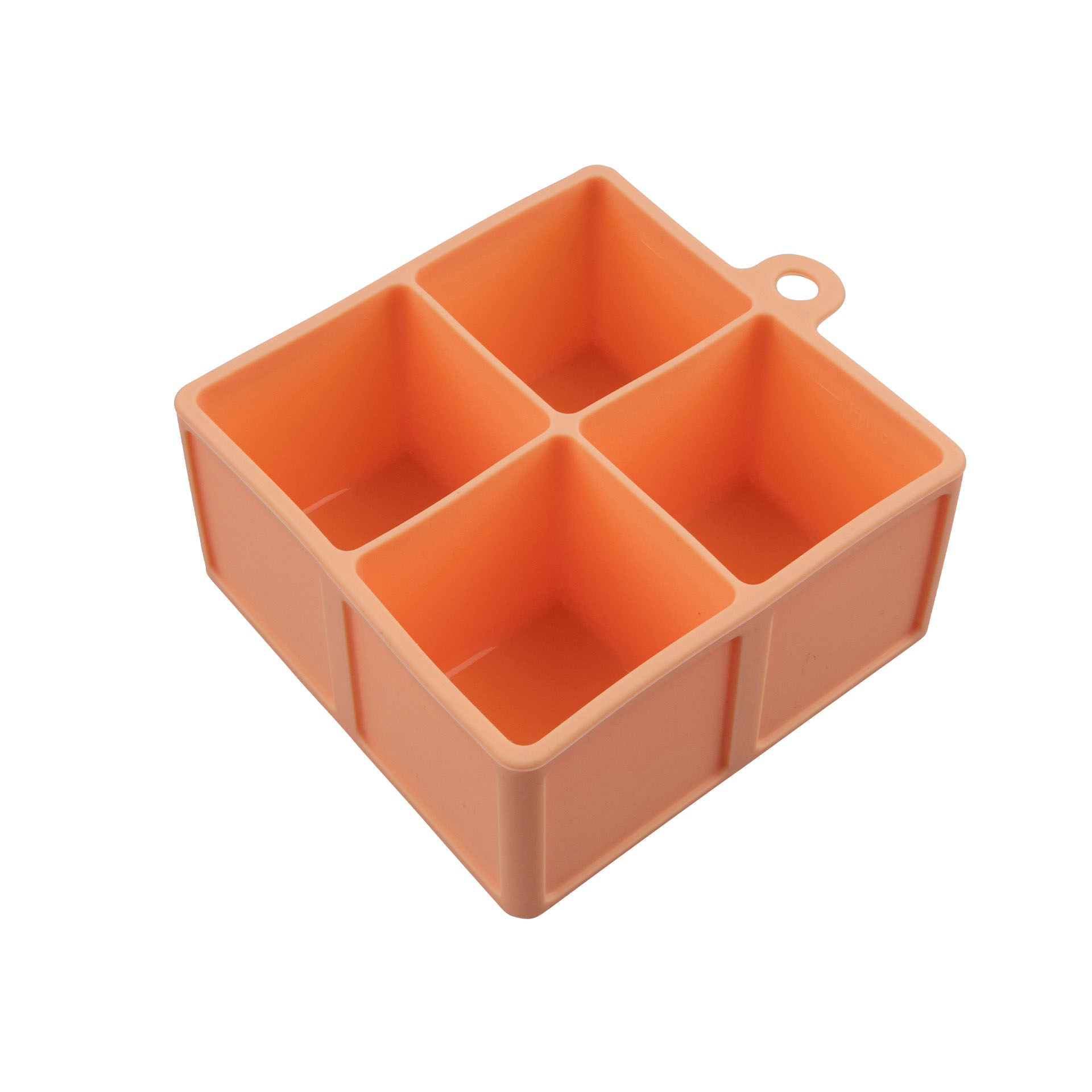 Fackelmann Eiswürfelform Business – 10 × 10 cm, Silikon, Orange, 4 Eiswürfel, spülmaschinenbeständig