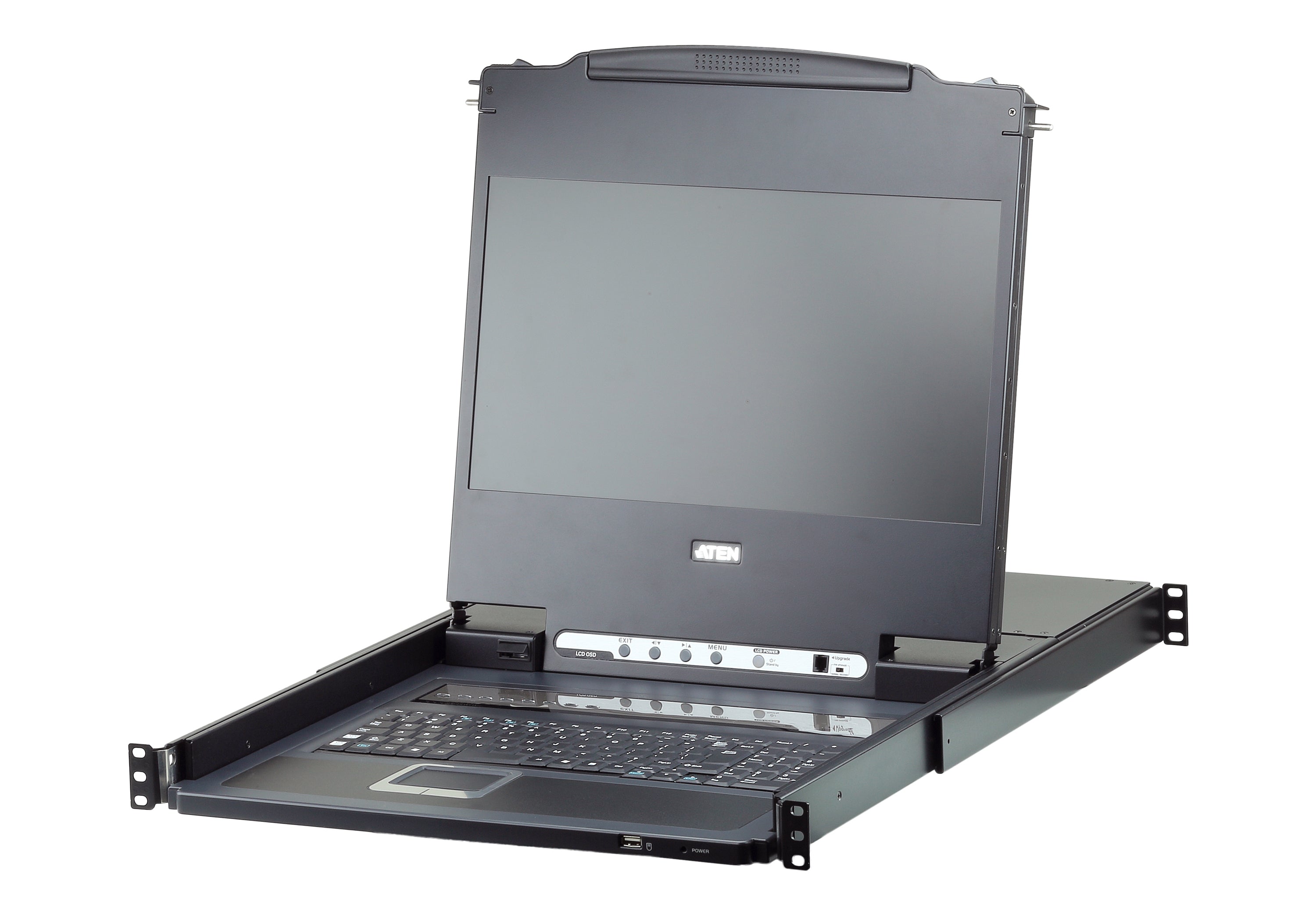 ATEN 17,3" Rack-LCD-Konsole – 64-Port DVI KVM, 1920 × 1200/60 Hz, USB 2.0, Audio – 1U