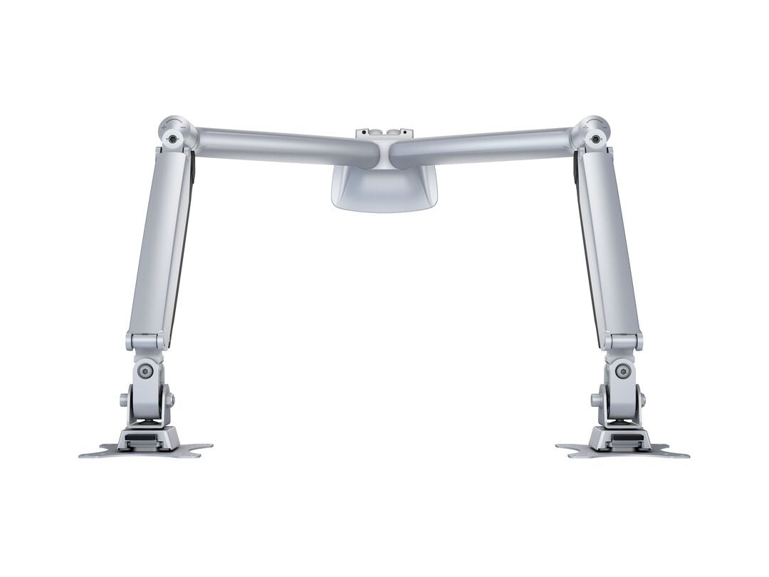 Multibrackets MB Duo 3279 – Tischhalterung, Dual, bis 27", VESA 100 × 100 mm, 9 kg, schwenkbar, Silber