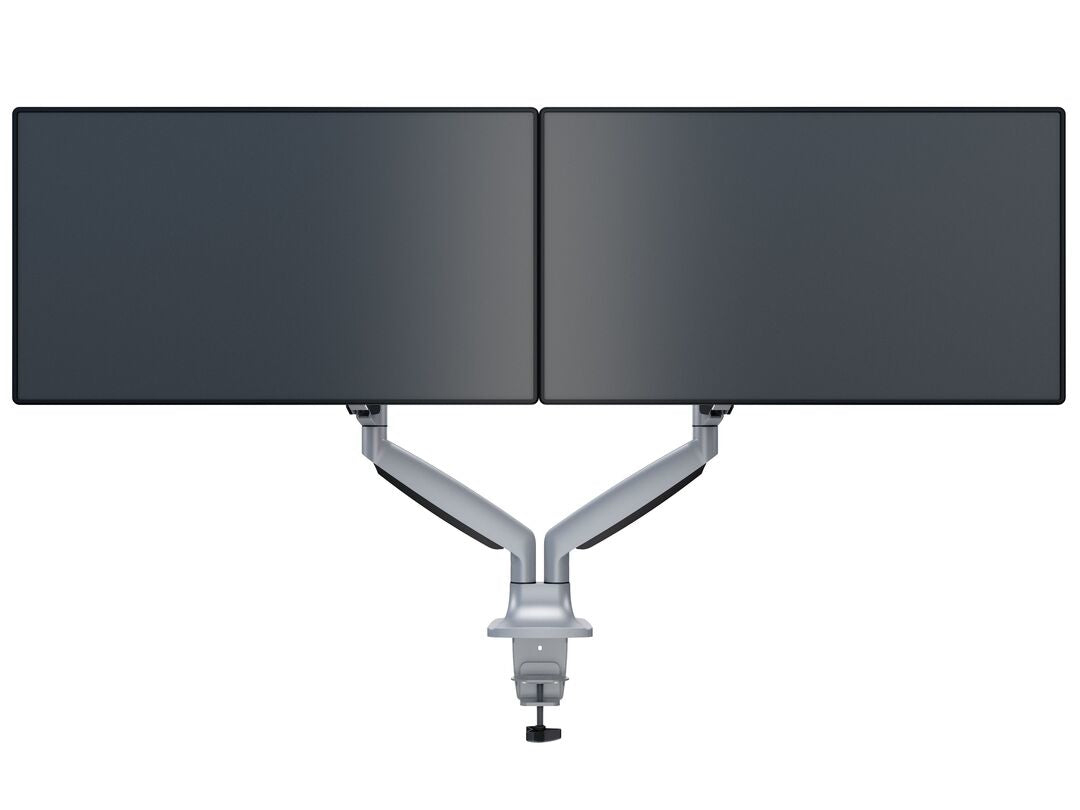Multibrackets MB Duo 3279 – Tischhalterung, Dual, bis 27", VESA 100 × 100 mm, 9 kg, schwenkbar, Silber