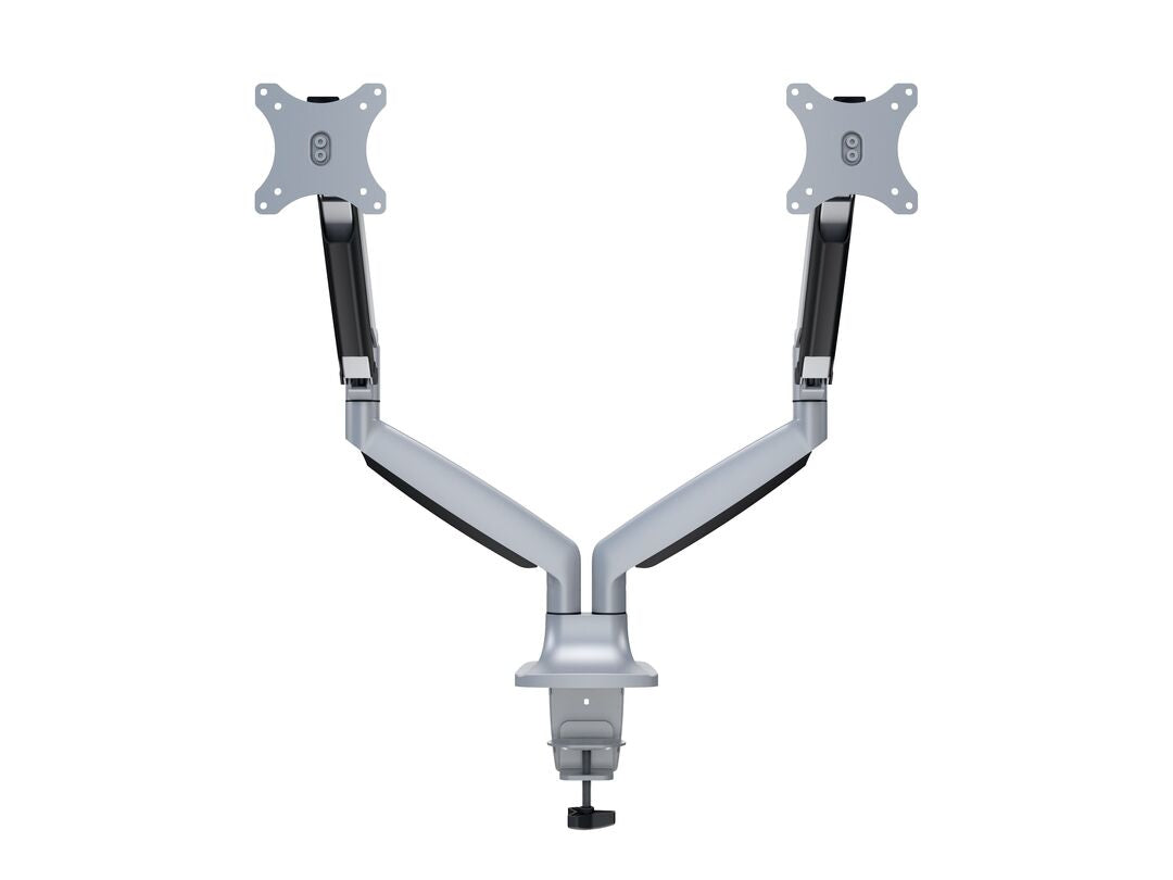 Multibrackets MB Duo 3279 – Tischhalterung, Dual, bis 27", VESA 100 × 100 mm, 9 kg, schwenkbar, Silber