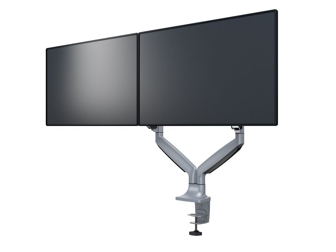 Multibrackets MB Duo 3279 – Tischhalterung, Dual, bis 27", VESA 100 × 100 mm, 9 kg, schwenkbar, Silber