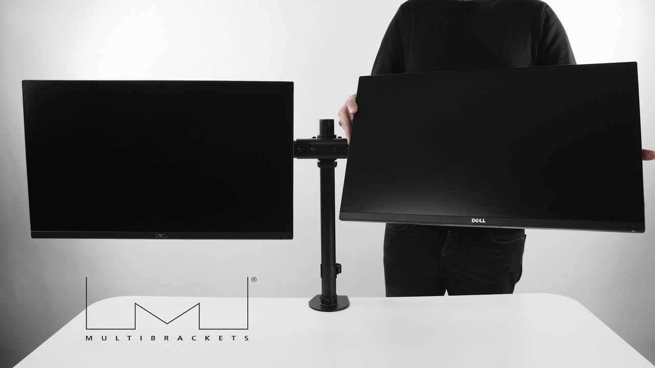 Multibrackets basic 3309 – Monitorhalterung, Dual, bis 27", VESA 100 × 100 mm, 8 kg, drehbar, schwarz