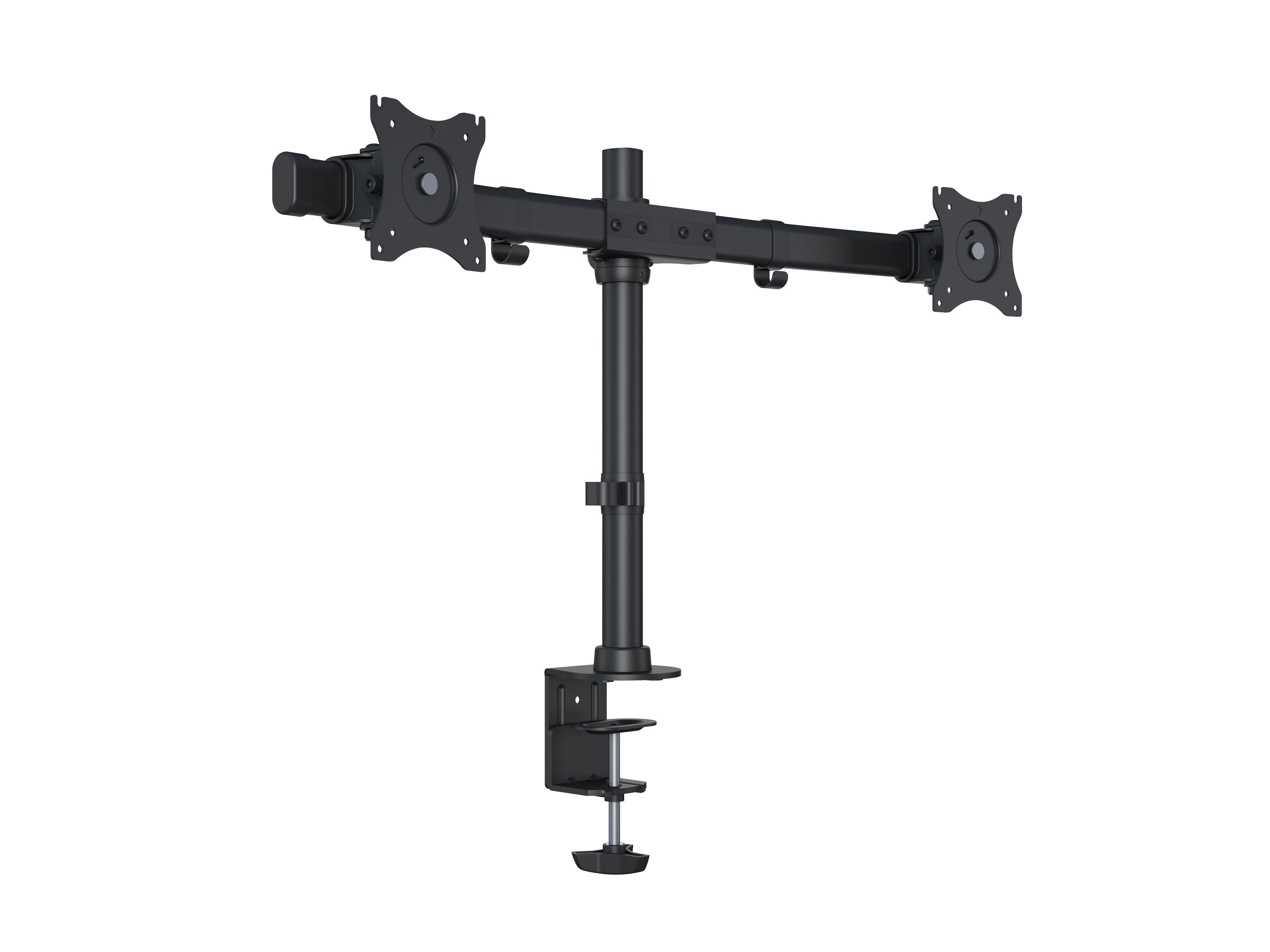 Multibrackets basic 3309 – Monitorhalterung, Dual, bis 27", VESA 100 × 100 mm, 8 kg, drehbar, schwarz