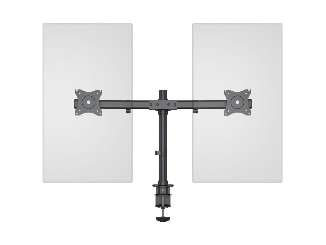 Multibrackets basic 3309 – Monitorhalterung, Dual, bis 27", VESA 100 × 100 mm, 8 kg, drehbar, schwarz