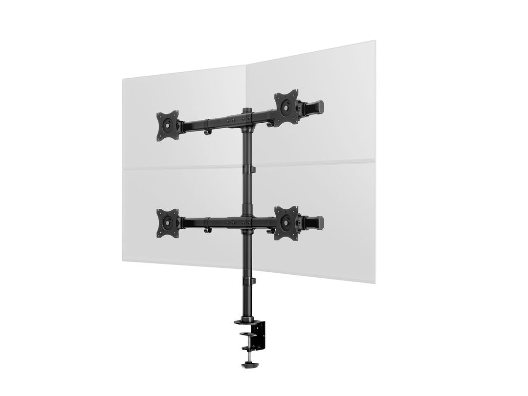 Multibrackets Monhalt basic 3316 – Monitorhalterung, Quad, bis 27", VESA 75 × 75 mm, 8 kg, neigbar, schwarz
