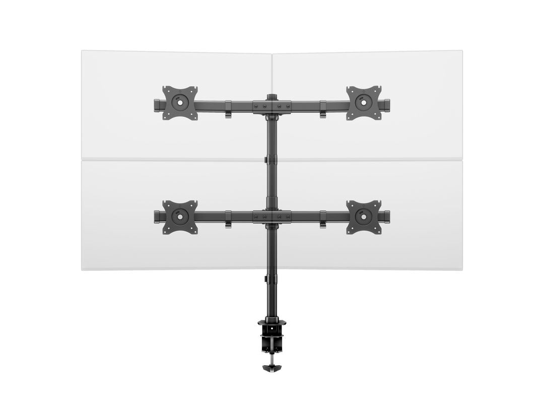 Multibrackets Monhalt basic 3316 – Monitorhalterung, Quad, bis 27", VESA 75 × 75 mm, 8 kg, neigbar, schwarz