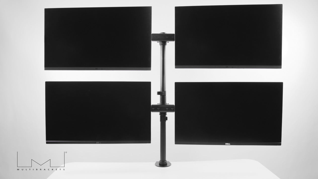 Multibrackets Monhalt basic 3316 – Monitorhalterung, Quad, bis 27", VESA 75 × 75 mm, 8 kg, neigbar, schwarz
