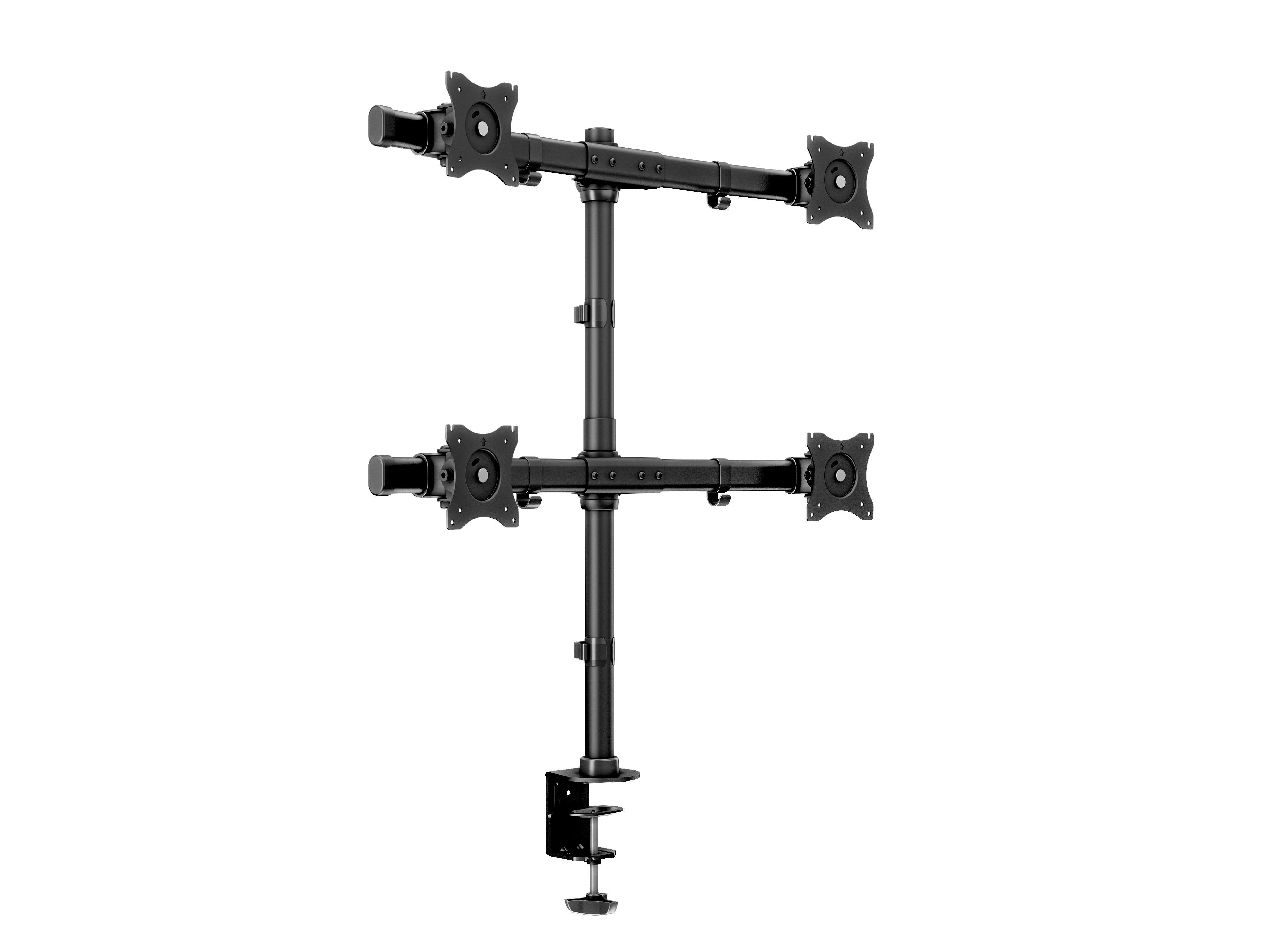 Multibrackets Monhalt basic 3316 – Monitorhalterung, Quad, bis 27", VESA 75 × 75 mm, 8 kg, neigbar, schwarz
