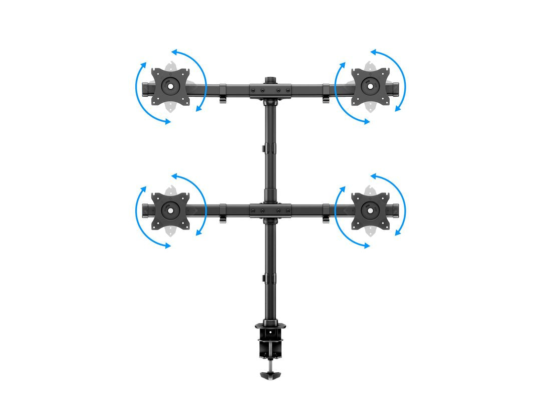 Multibrackets Monhalt basic 3316 – Monitorhalterung, Quad, bis 27", VESA 75 × 75 mm, 8 kg, neigbar, schwarz