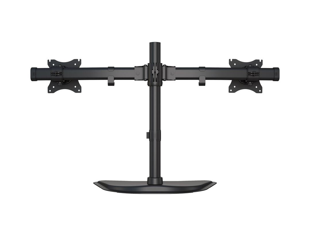 Multibrackets basic 3330 – Monitorhalterung, Dual, Standfuss, bis 27", VESA 100 × 100 mm, 10 kg, schwarz