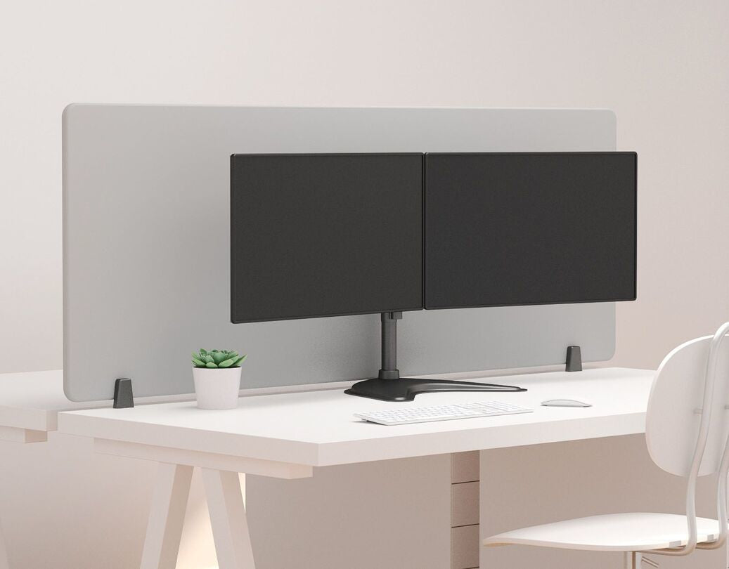 Multibrackets basic 3330 – Monitorhalterung, Dual, Standfuss, bis 27", VESA 100 × 100 mm, 10 kg, schwarz