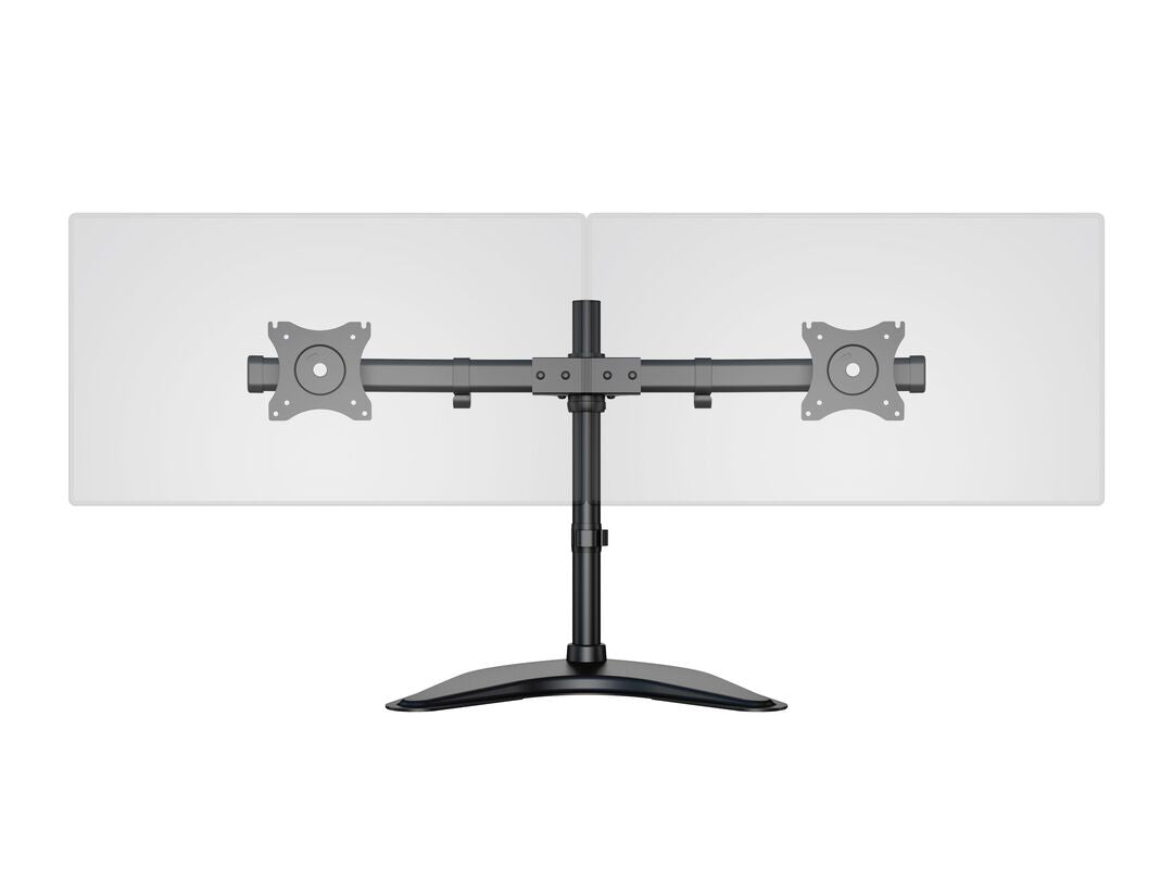 Multibrackets basic 3330 – Monitorhalterung, Dual, Standfuss, bis 27", VESA 100 × 100 mm, 10 kg, schwarz