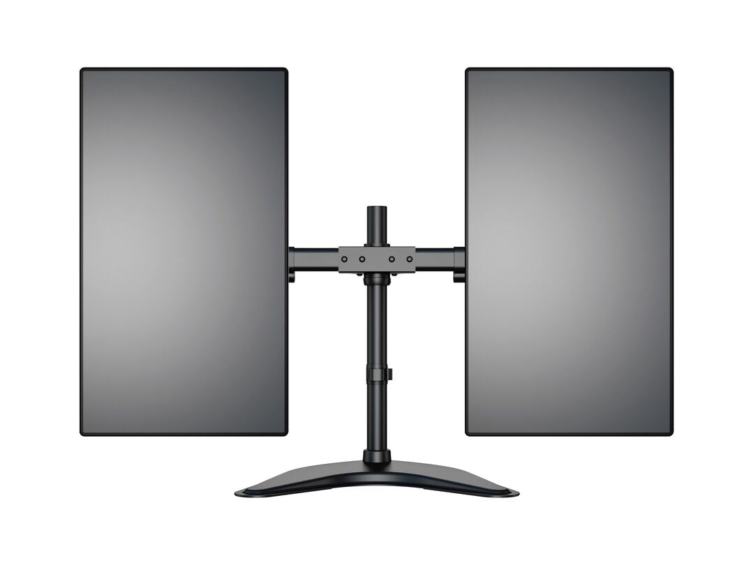 Multibrackets basic 3330 – Monitorhalterung, Dual, Standfuss, bis 27", VESA 100 × 100 mm, 10 kg, schwarz