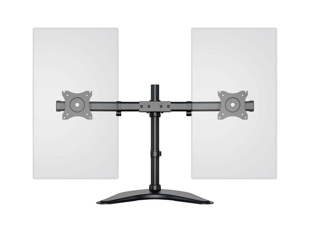 Multibrackets basic 3330 – Monitorhalterung, Dual, Standfuss, bis 27", VESA 100 × 100 mm, 10 kg, schwarz