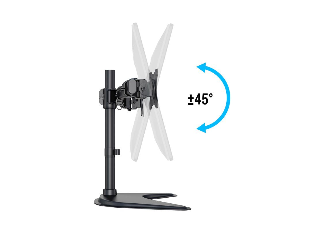 Multibrackets basic 3330 – Monitorhalterung, Dual, Standfuss, bis 27", VESA 100 × 100 mm, 10 kg, schwarz