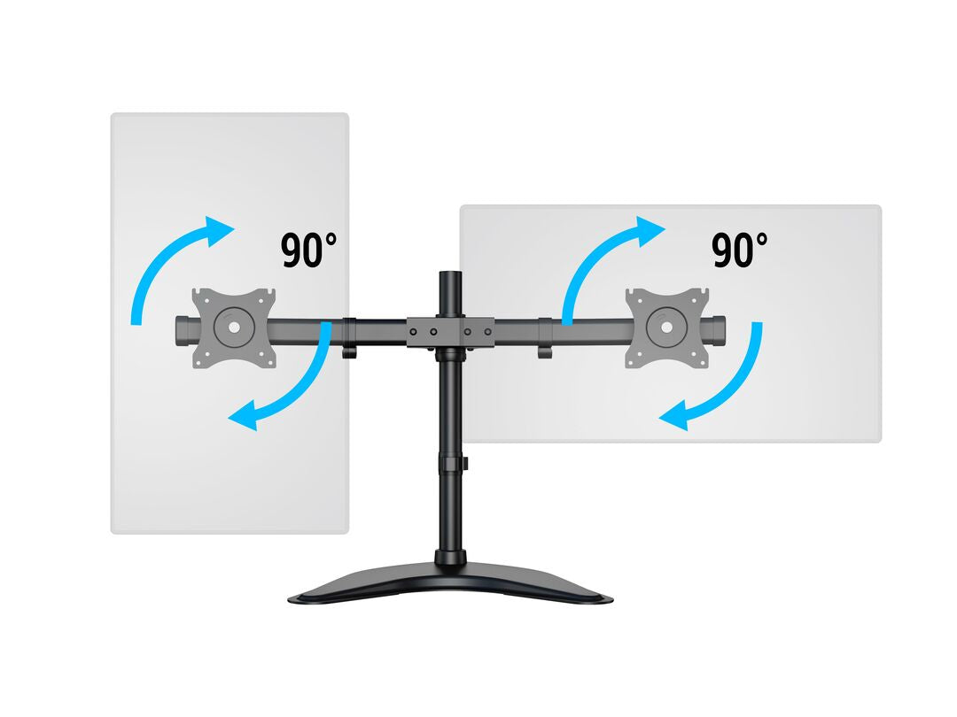 Multibrackets basic 3330 – Monitorhalterung, Dual, Standfuss, bis 27", VESA 100 × 100 mm, 10 kg, schwarz