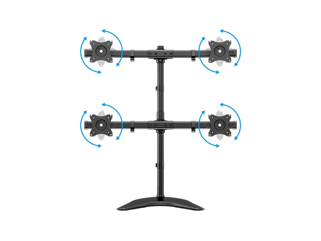 Multibrackets basic 3347 – Standfuss, 4 Monitore, bis 27", VESA 75 × 75 mm, 8 kg, drehbar, höhenverstellbar