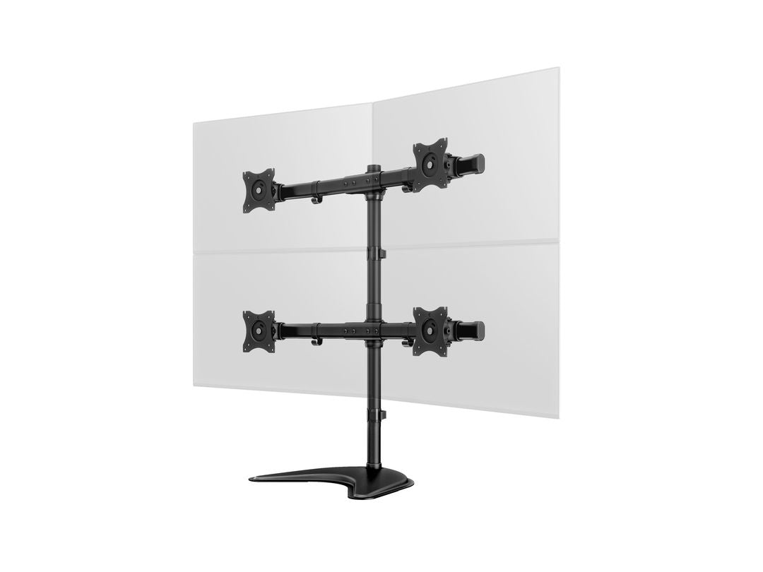 Multibrackets basic 3347 – Standfuss, 4 Monitore, bis 27", VESA 75 × 75 mm, 8 kg, drehbar, höhenverstellbar
