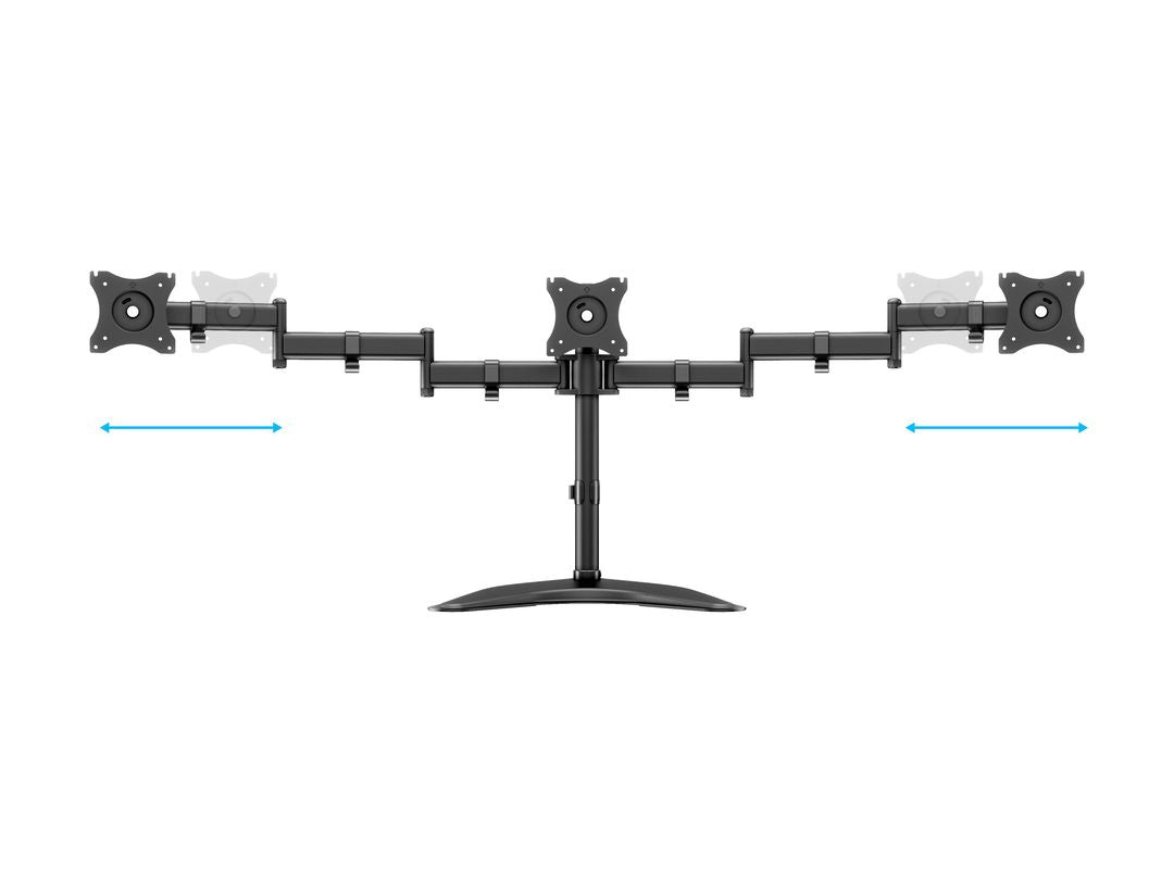 Multibrackets MB 3392 – Tischhalterung, 3-fach, Standfuss, bis 27", VESA 100 × 100 mm, 8 kg