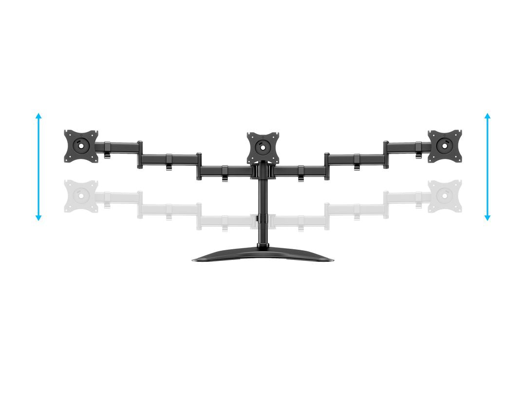 Multibrackets MB 3392 – Tischhalterung, 3-fach, Standfuss, bis 27", VESA 100 × 100 mm, 8 kg