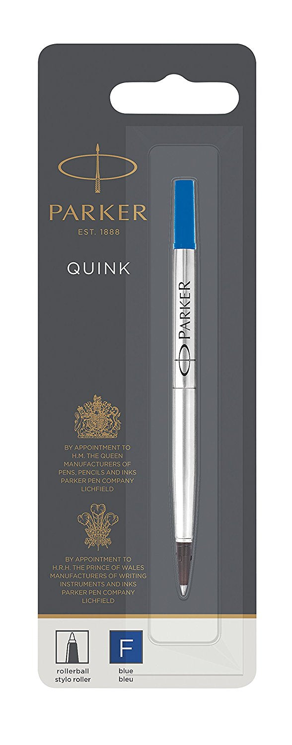 Parker Quink Rollerpatrone für Parker Rollerball-Schreibgeräte – Blau, 0,5 mm, geruchsarm, 1 Stück