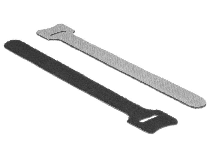 DeLOCK Klettkabelbinder, 12 mm × 0,15 m, schwarz, 10 Stück