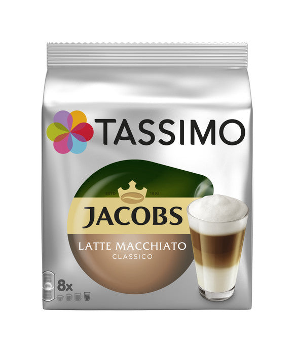 TASSIMO Jacobs Latte Macchiato – Kapseln für TASSIMO T DISC – 8 Getränke
