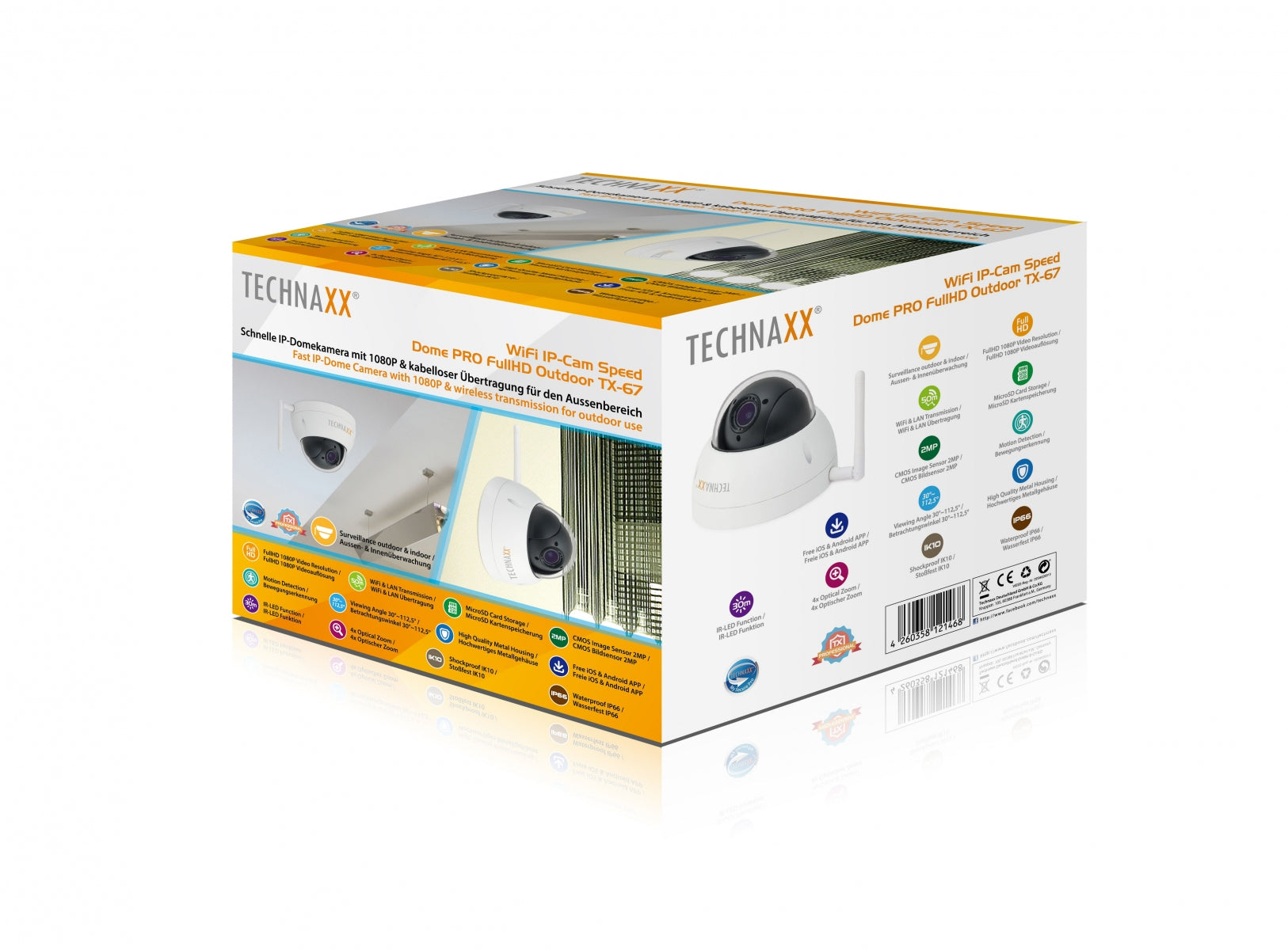 Technaxx TX-67 Speed-Dome IP-Kamera – WLAN, wetterfest