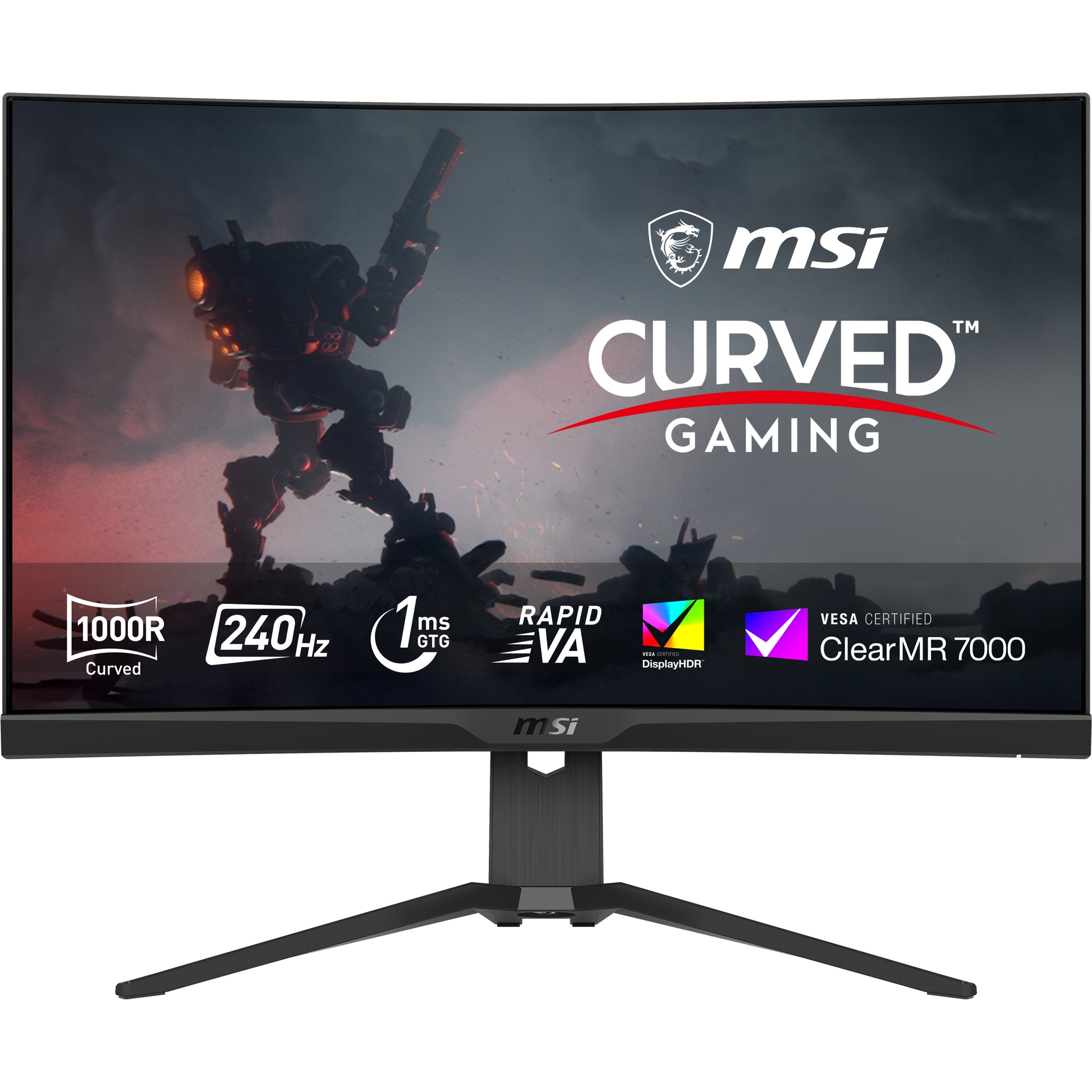 MSI MPG 275CQRXFDE – Monitor, 27" WQHD (2560 × 1440), VA, 240 Hz, 350 cd/m², Gebogen, USB-C, Schwarz
