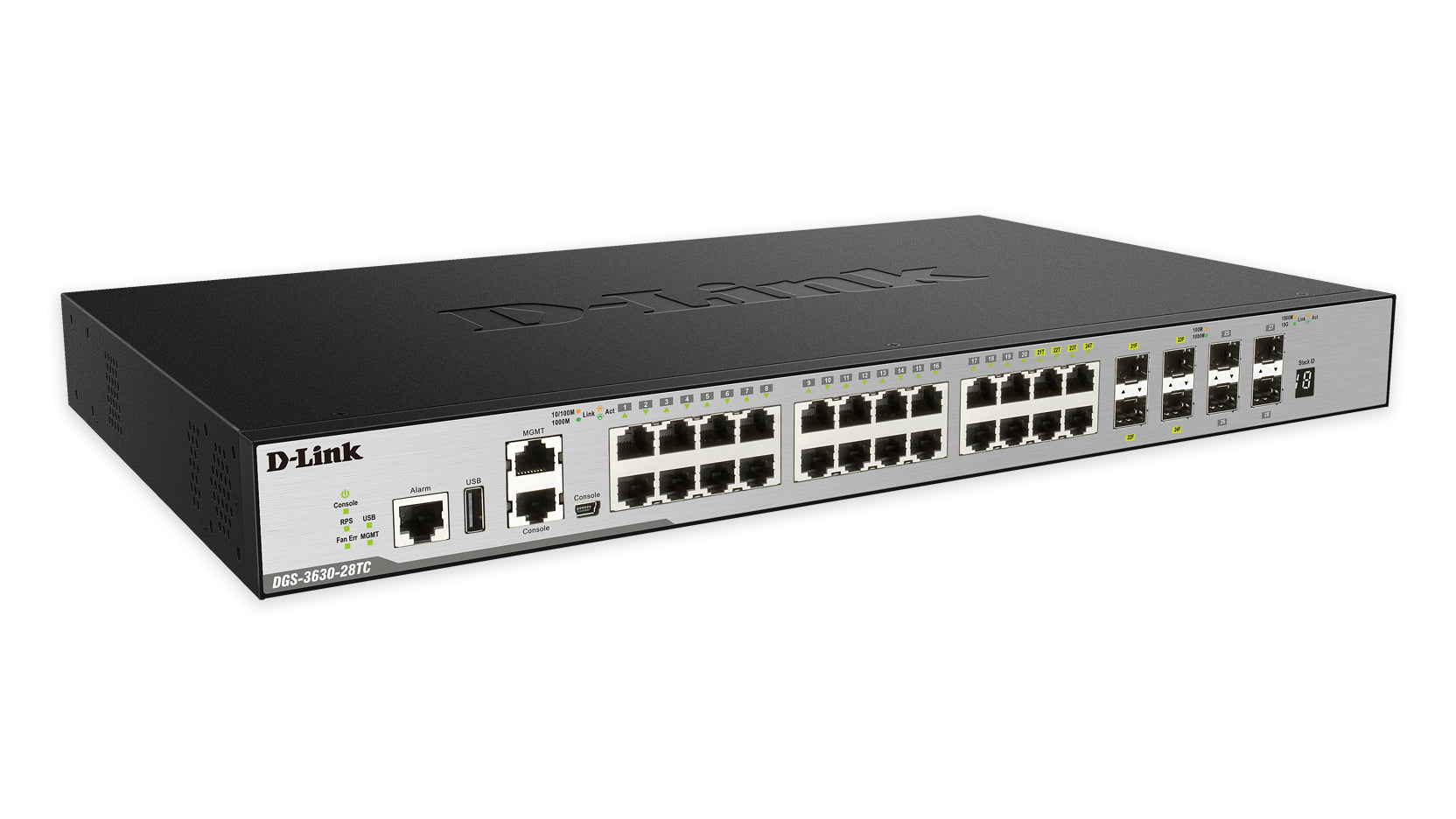 D-Link DGS-3630-28TC/SI/E – Managed Switch – 20×GbE, 4×10G SFP+, L3, 1U
