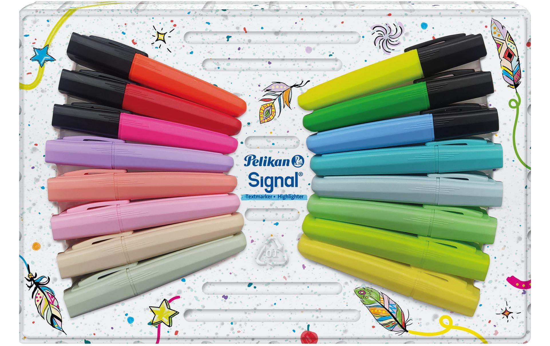 Pelikan Textmarker – 16er Set, Farben sortiert, Keilspitze 2–5 mm