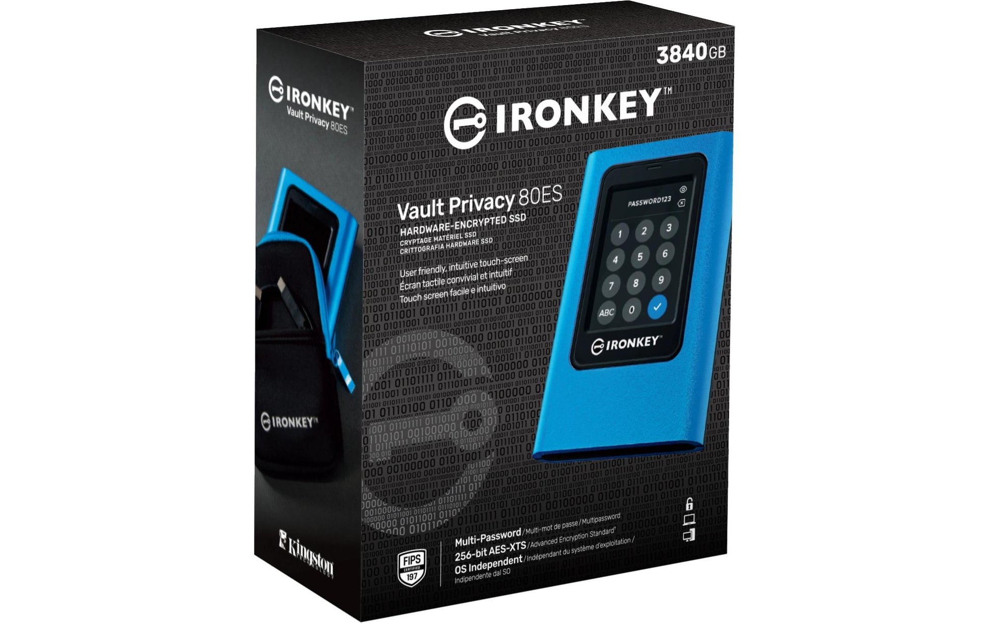 Kingston Technology Kingston IronKey Vault Privacy 80 Allgemeines Speichergerät – 3,84 TB, Externe SSD, XTS-AES 256-Bit