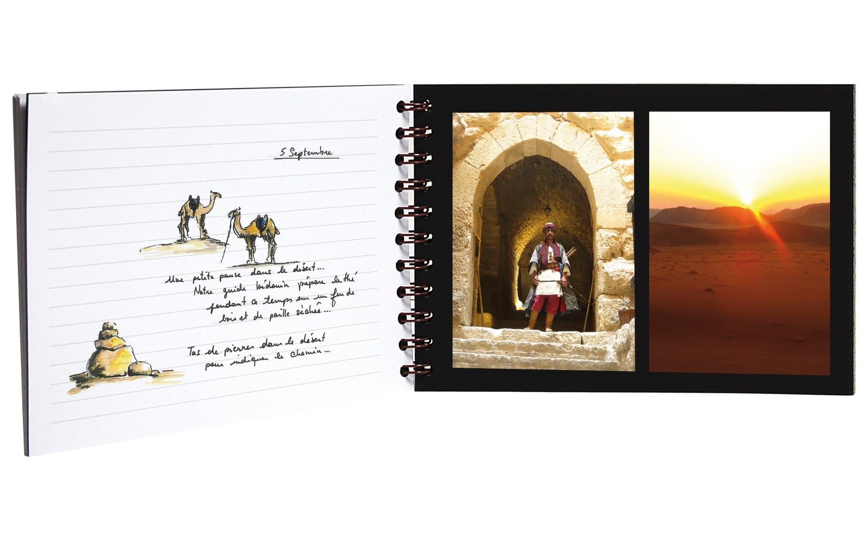 Clairefontaine Fotobuch – A4 quer – liniert – 80 Blatt – Spiralbindung, Braun, PEFC