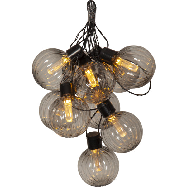 Star Trading Lichterkette – 30 lm, 0,5 W – Warmweiss, 2500 K – IP44 – Netzbetrieb – Schwarz, Kunststoff