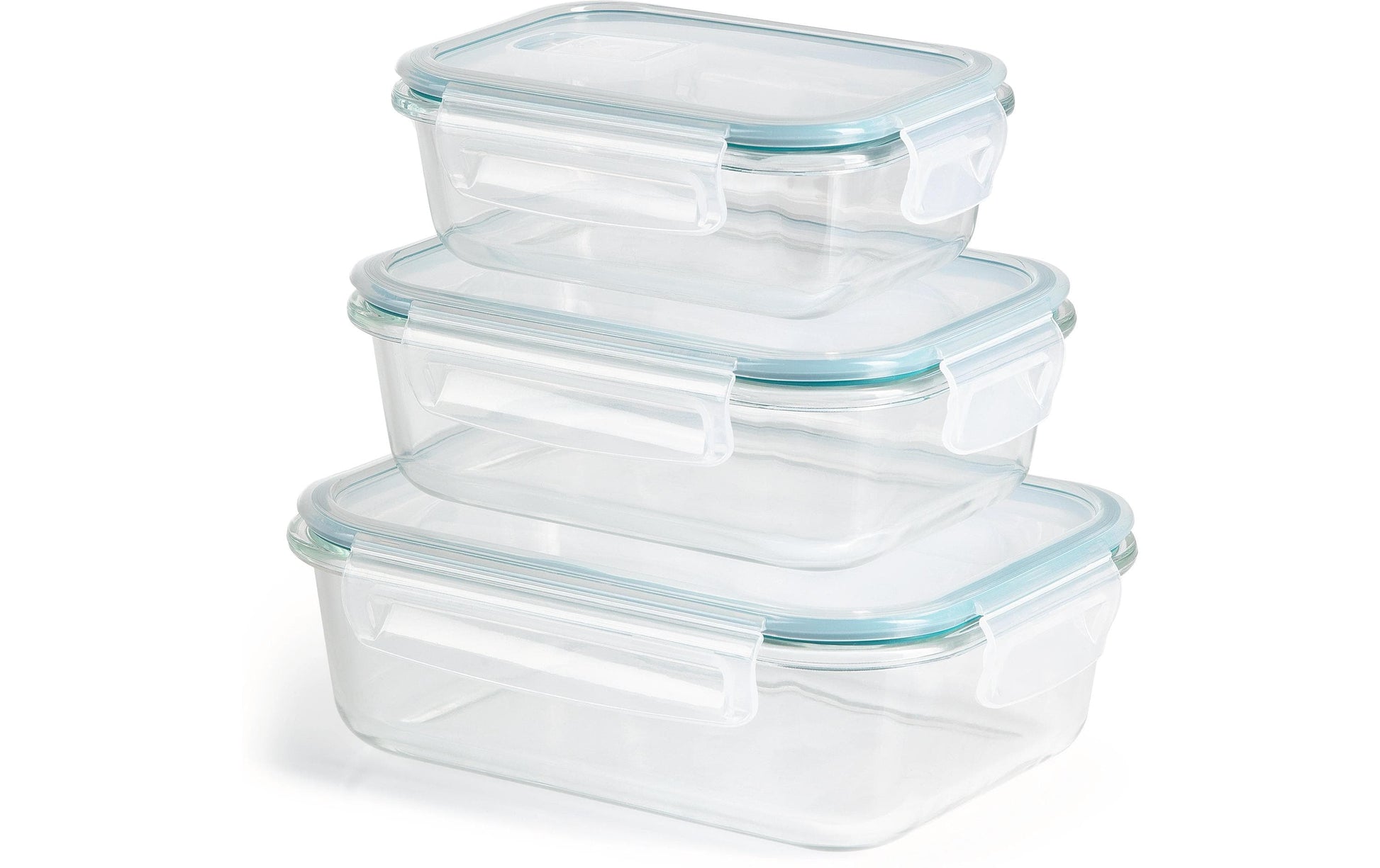 Gourmetmaxx 3-teiliges Vorratsbehälter-Set, 2,1 l, Glas/Polypropylen (PP)/Silikon, Transparent