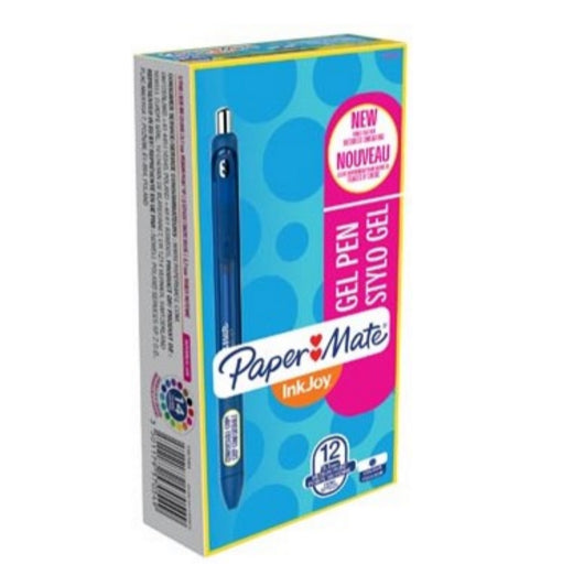 Papermate InkJoy Gelschreiber, Druckmechanik – Blau, Spitze 0,7 mm, schnelltrocknend, nachfüllbar, 12er-Set