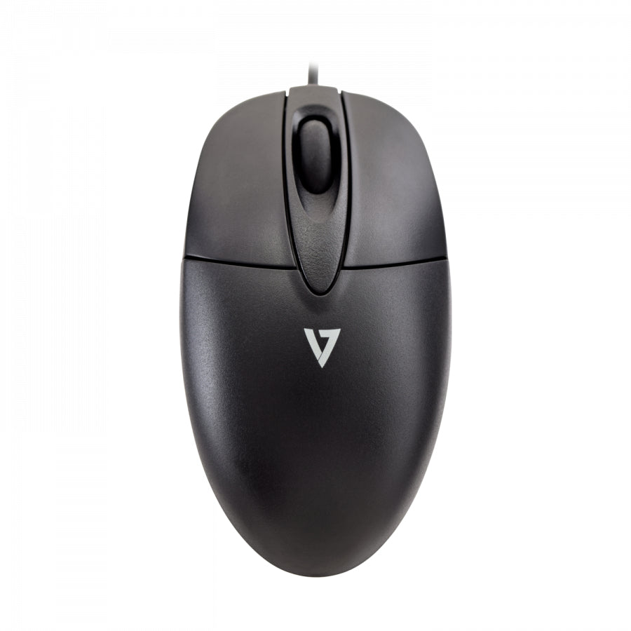 V7 Maus – Kabelgebunden (USB‑A), 1000 DPI, beidhändig, Schwarz