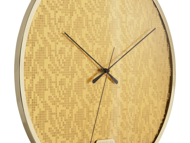 Karlsson Wanduhr Disco – Ø 40 cm, gold, Metall, lautlos