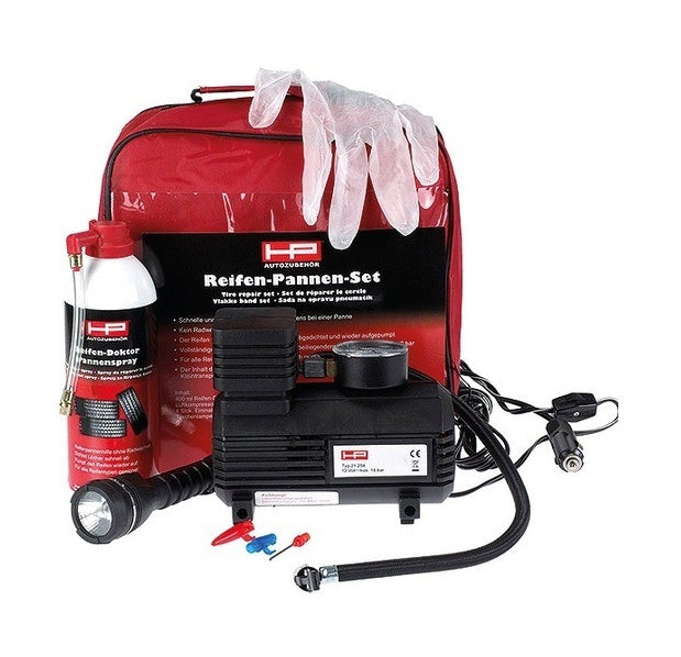 HP Autozubehör Reifenreparatur-Set – für Auto – 12 V (Zigarettenanzünder) – 18 bar
