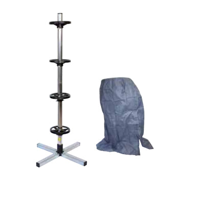 HP Autozubehör Felgenbaum 4 Regale – Set, freistehend, Tragkraft 120 kg, mit Schutzhülle, schwarz/silber, H 13