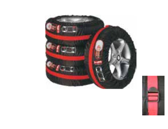 HP Autozubehör Radhüllen-Set – für Reifen bis 18" – 4 Stk. – Nylon, Rot