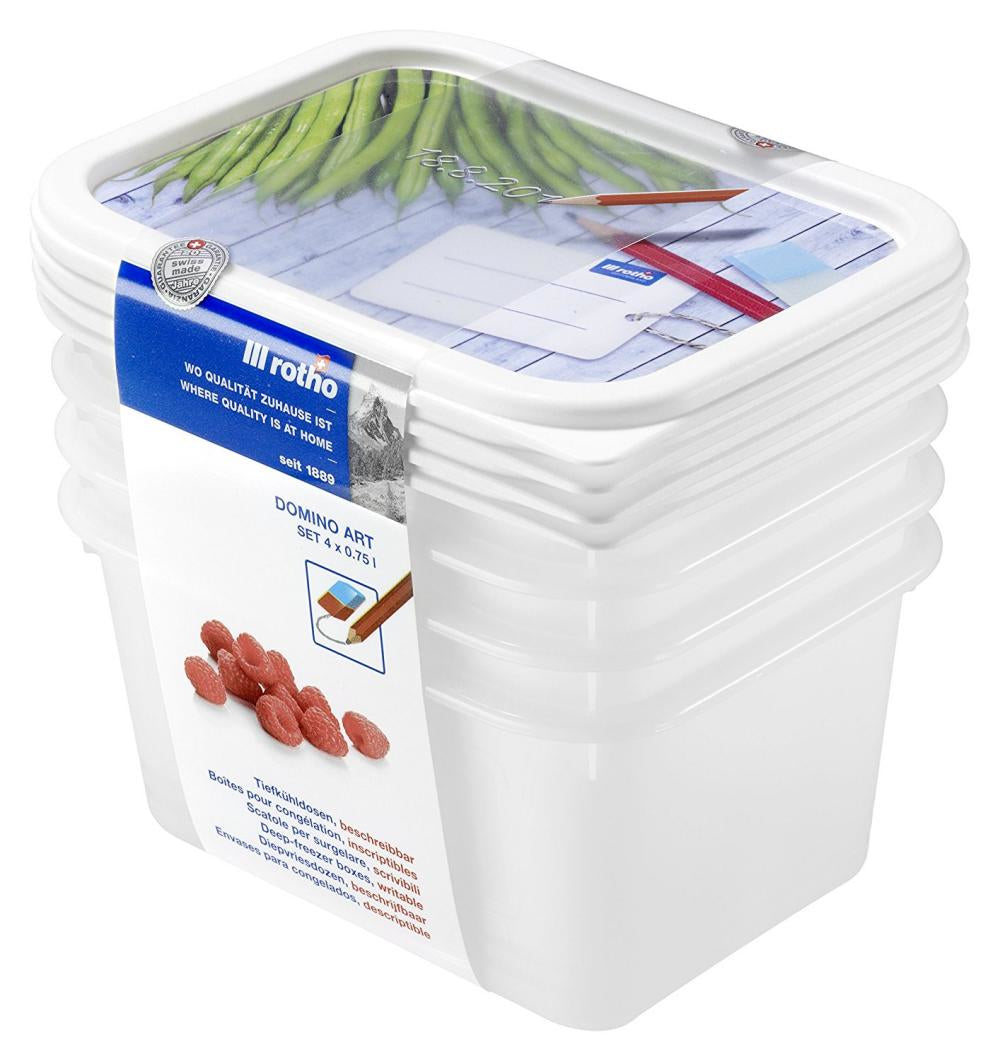 Rotho Vorratsdose 750 ml, 11,8 × 15,7 × 13,2 cm, Polyethylen (PE), Transparent, 4 Stk.