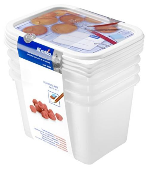 Rotho Vorratsdose 1 l, 15,7 × 11,8 × 15,5 cm, Polypropylen (PP), transparent, 4 Stk.