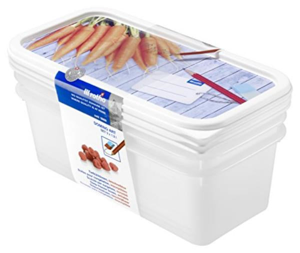 Rotho Domino – Vorratsdose 1,2 l, 23,3 × 11,8 × 11,2 cm, Polyethylen (PE), Transparent, 3 Stk.