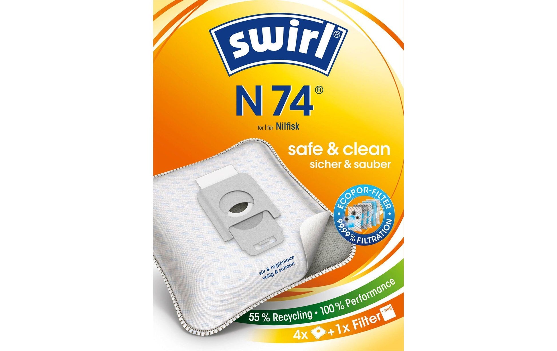 Swirl Staubbeutel P 43 – 4 Stück, für Progress P 152/Electrolux Z 1610/Volta U 1610 und andere