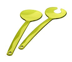Rotho Onda Salatbesteck – Kunststoff, 30,5 cm, limonengrün, spülmaschinenfest, 2 Stk.